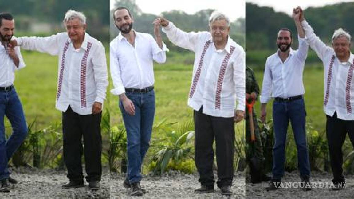 AMLO golpea al presidente de El Salvador... fue por decirle 'cabecita de algodón', bromea Bukele (video)