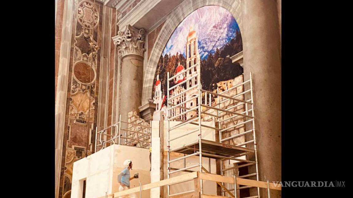 Saltillo se hace presente en el Vaticano: se viraliza mural con la imagen de la Catedral en la Basílica de San Pedro