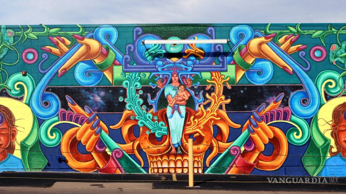 $!El mural Huitzilopochtli pintado en el 2008 por David Ocelotl García en la pared de un edificio en Denver, Colorado.