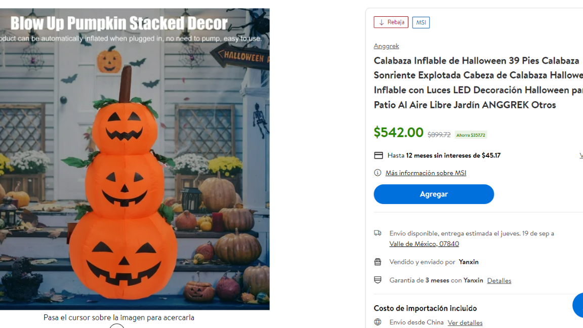 $!Walmart adelanta Halloween con grandes descuentos en decoraciones inflables; estas son las mejores ofertas