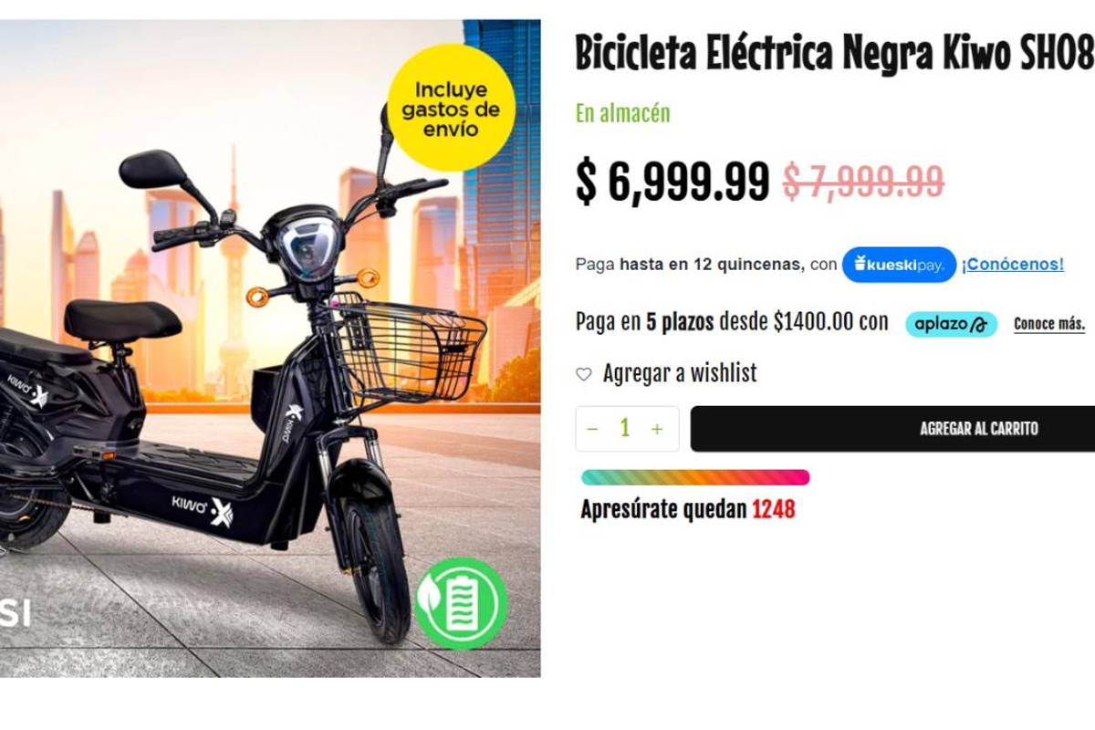 $!Bicicleta eléctrica por menos de 10 mil pesos en Waldo’s México.