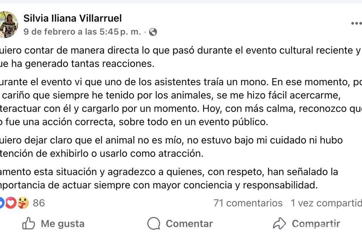 $!Profepa presenta denuncia penal por posesión ilegal de mono araña tras video de regidora en Ocotlán