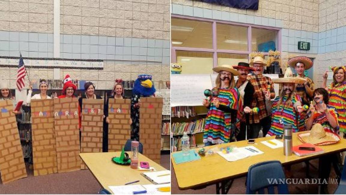 Maestros de escuela primaria de EU se disfrazan en Halloween de ‘mexicanos’ y de ‘muro fronterizo’