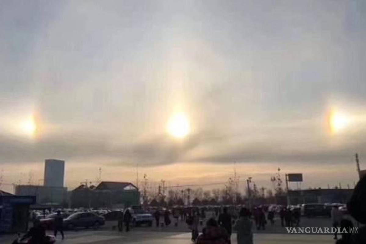 Vive China extraño fenómeno de tres soles