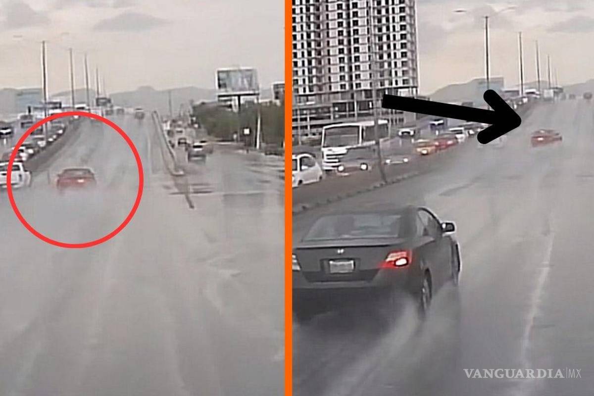 ‘Reto Tokyo’ en Saltillo: Conductor pierde el control en importante bulevar; lo exhiben en TikTok (video)