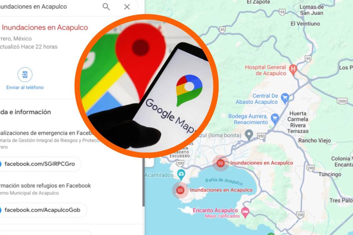 Google Maps activa el ‘mapa de crisis’ para alertar a ciudadanos por inundaciones tras paso de Otis en Acapulco