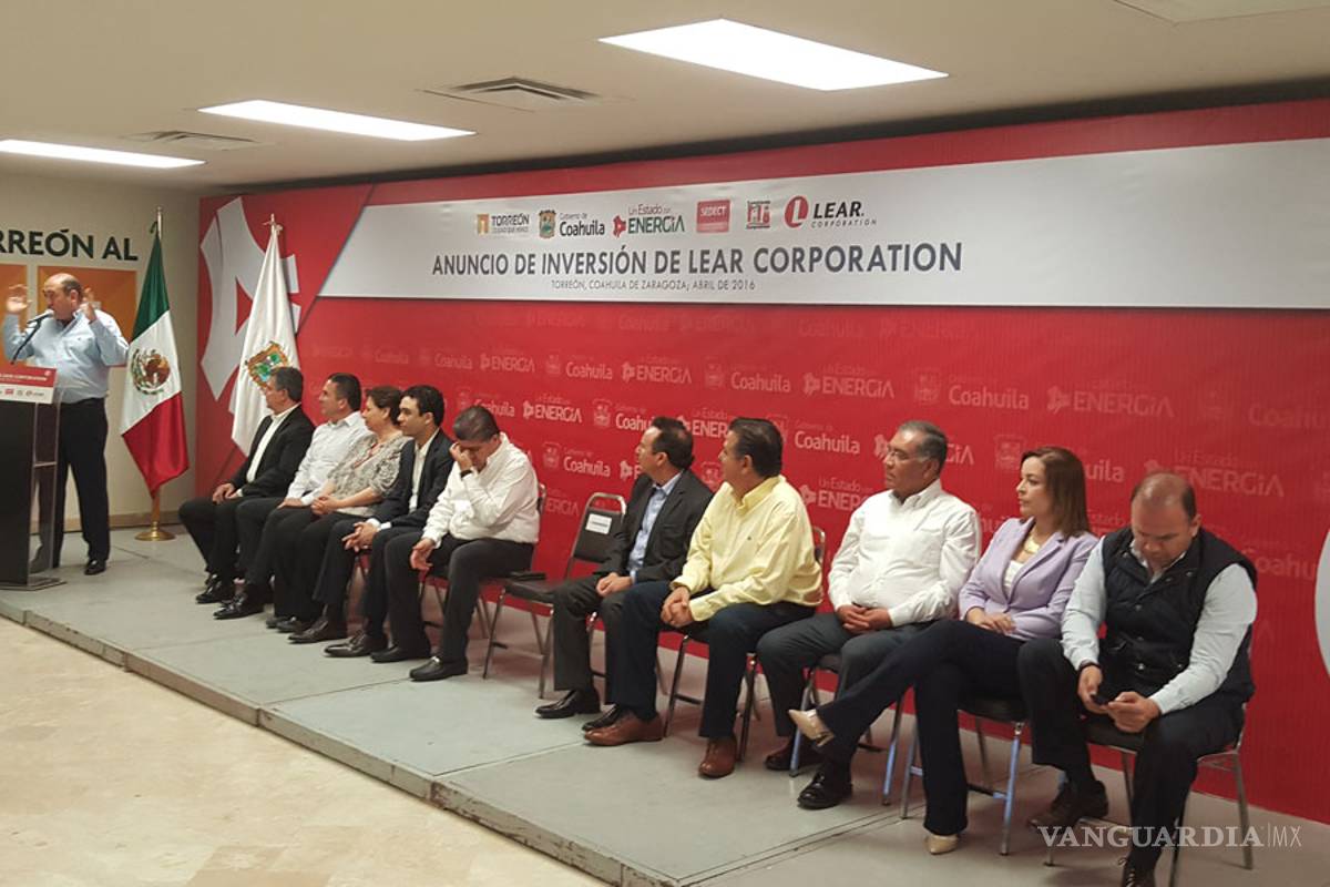 Anuncia Rubén Moreira inversión de Lear Corporation en La Laguna