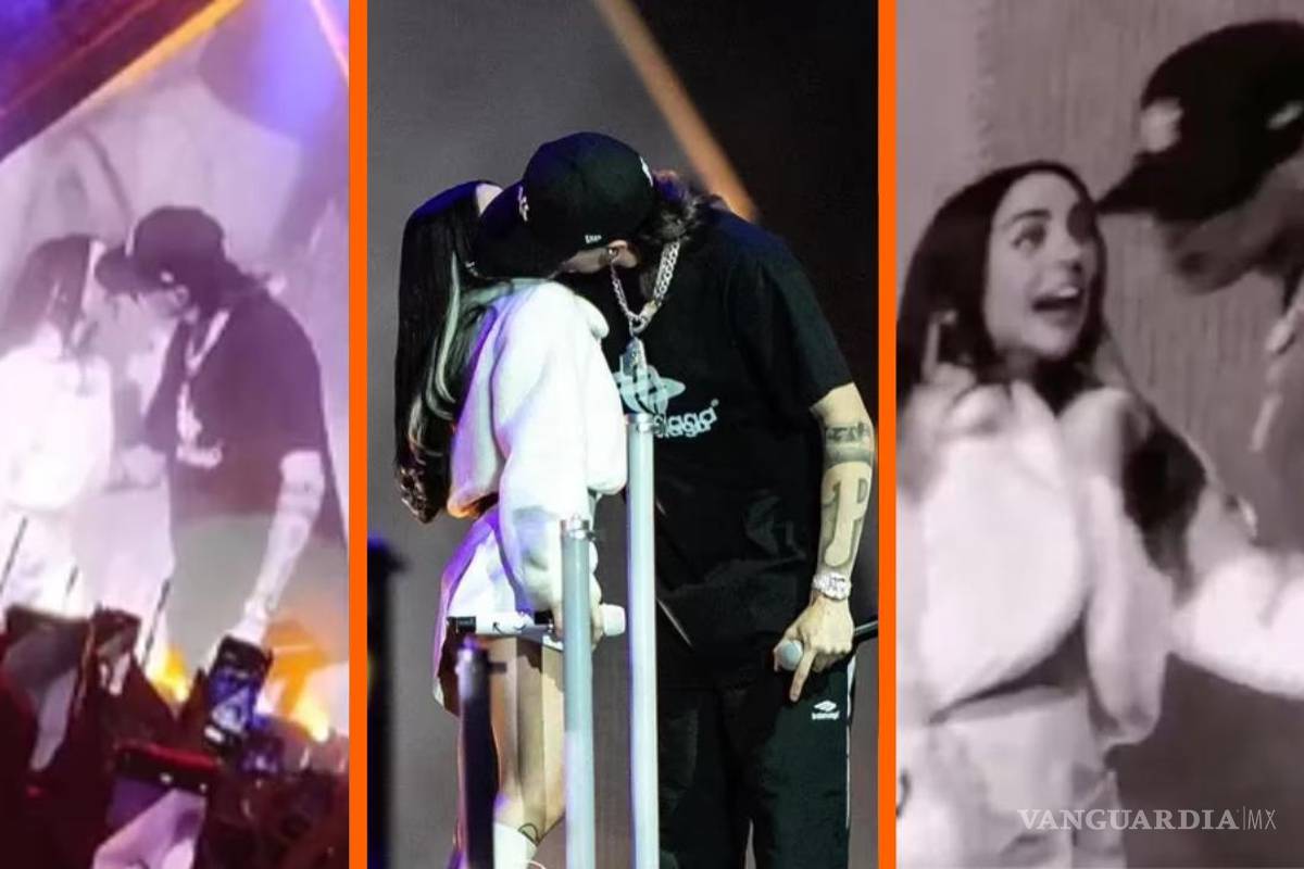 ¡Vivan los novios! Peso Pluma y Nicki Nicole confirman relación con un beso durante concierto en CDMX (Video)