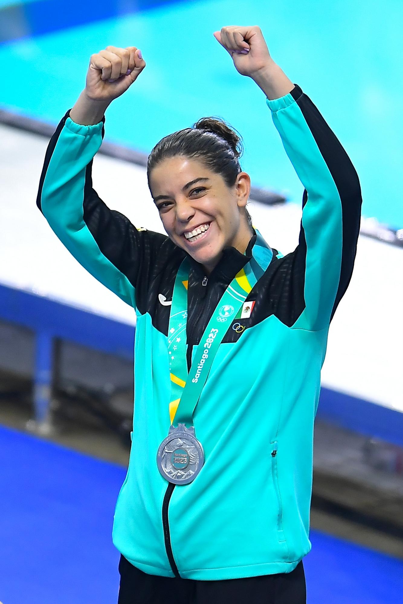 $!Medalla de Plata durante la competencia de clavados Final de plataforma de 10 m femenino en los XIX Juegos Panamericanos Santiago de Chile 2023.