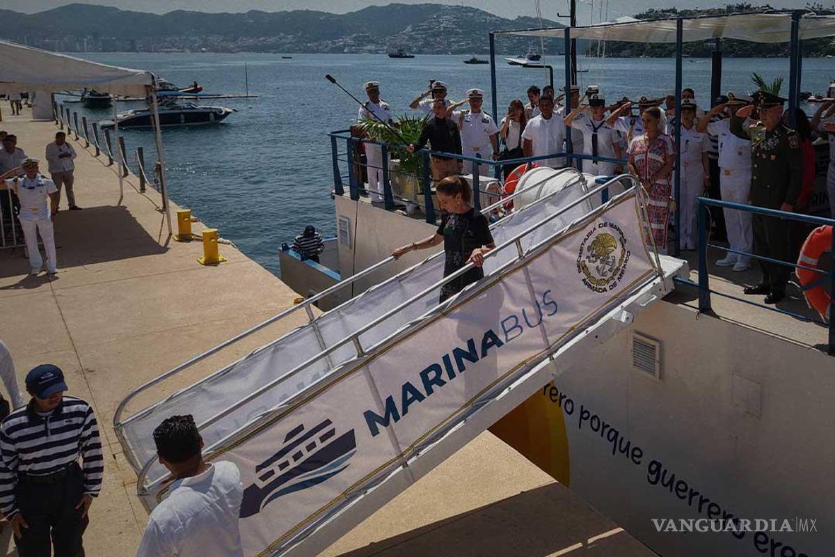 Sheinbaum inaugura ‘Marinabus’, transporte turístico en Acapulco