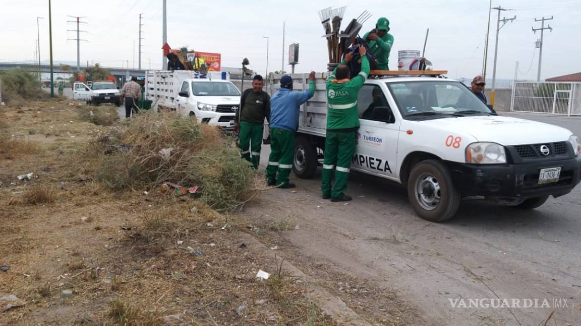 Servicios Públicos realiza acciones de limpieza en colonias del oriente de Torreón
