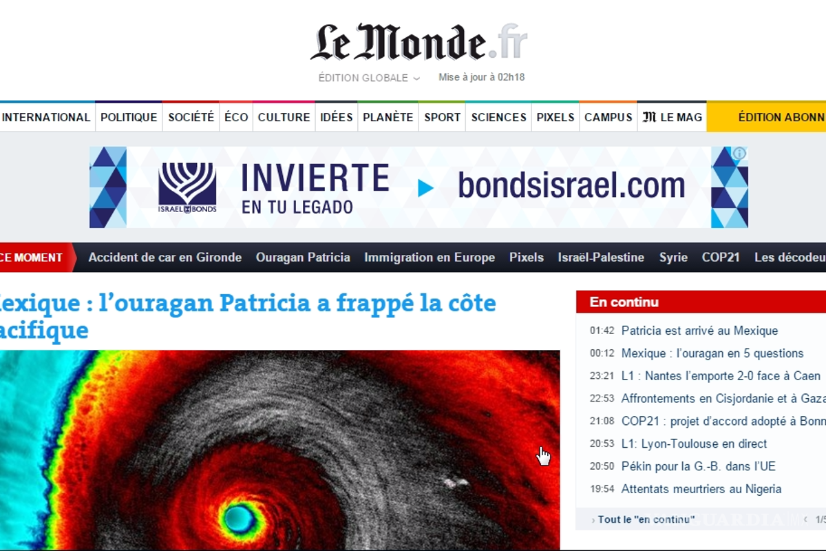 $!Prensa internacional, atenta a emergencia por Patricia