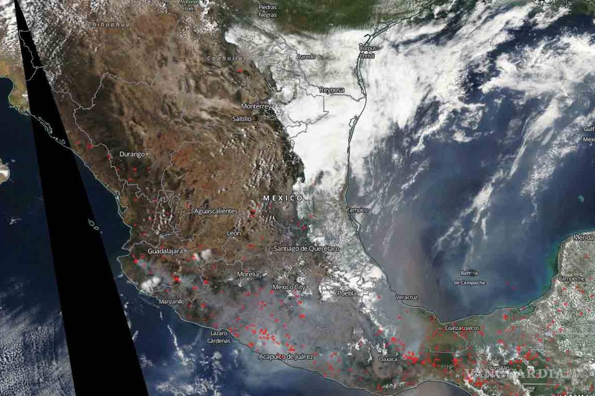 Así se ven los incendios en México desde un satélite de la NASA
