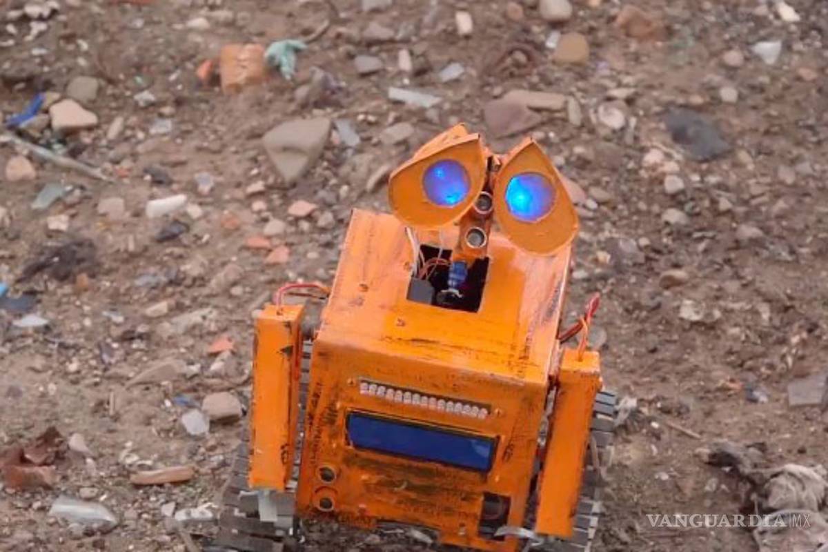 Joven creó un Wall-E con cosas que encontró en la basura