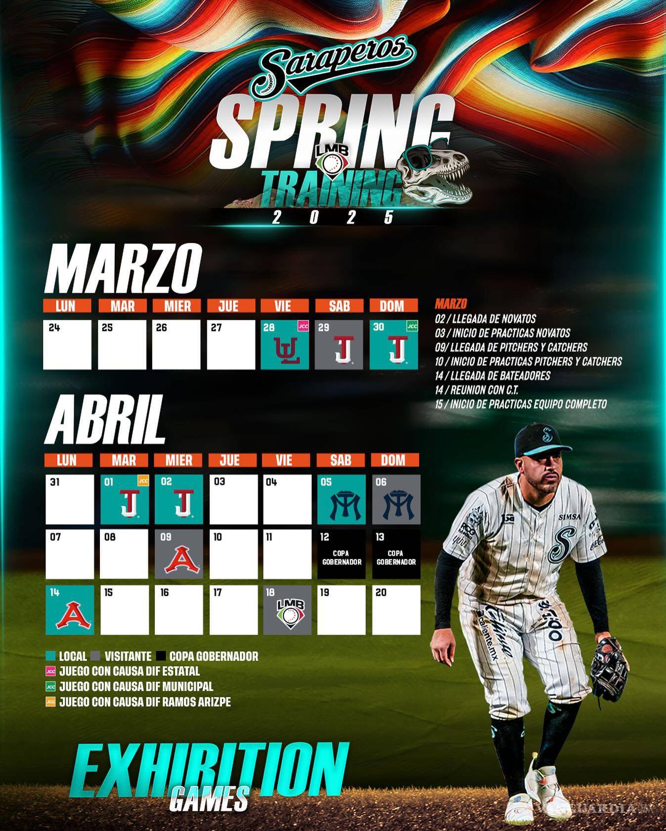 $!Calendario de actividades de pretemporada.