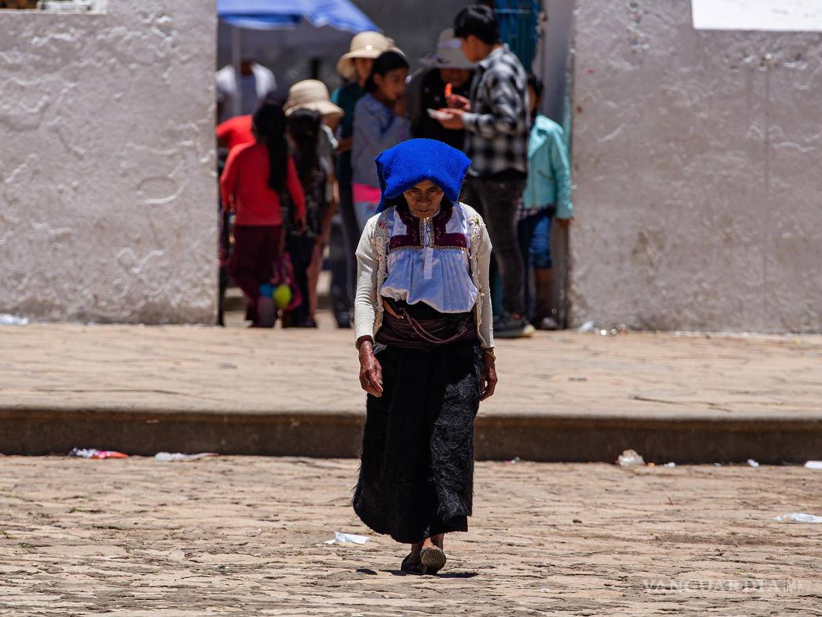 $!Una mujer indígena camina en el municipio de Zinacantán, estado de Chiapas (México).