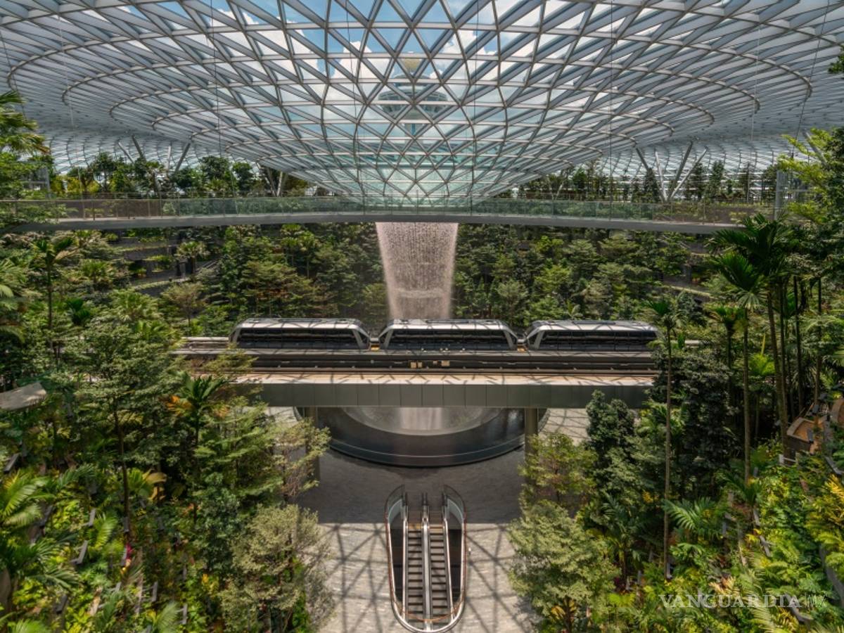 $!Aeropuerto Internacional de Changi en Singapur deja volar… la imaginación, tiene la cascada interior más alta del mundo