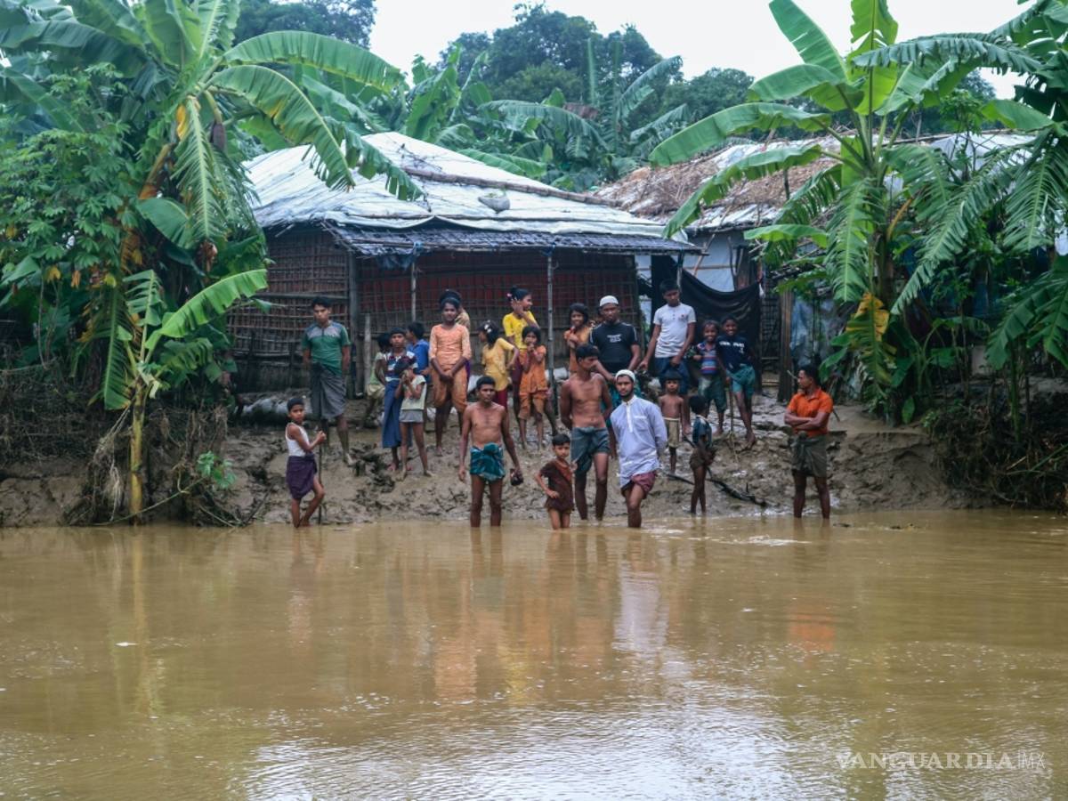 $!Inundaciones en Bangladesh dejan sin casa a refugiados rohinya
