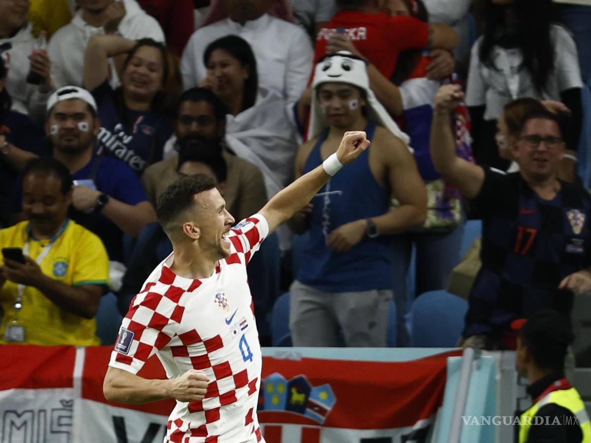 $!Ivan Perisic de Croacia celebra su gol en los Octavos de Final.