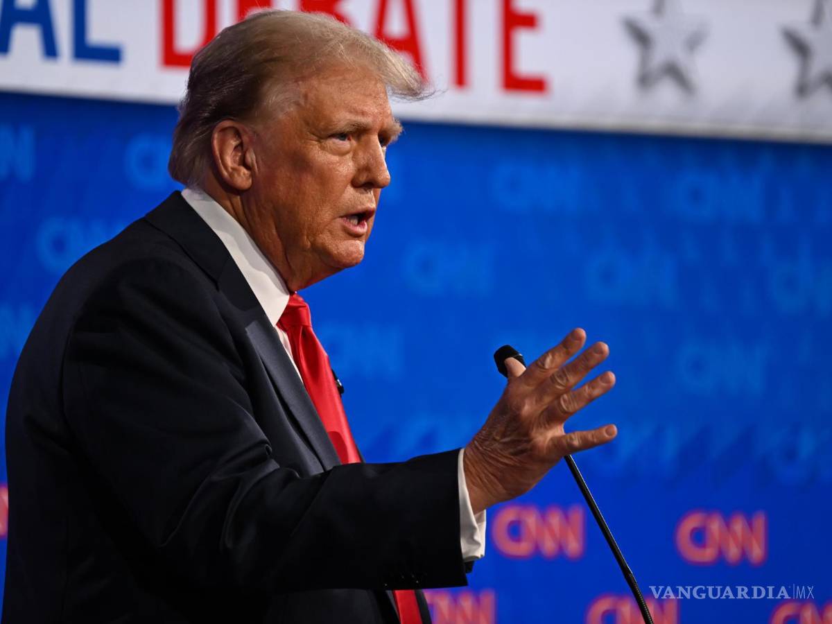 $!El expresidente estadounidense Donald Trump durante el primer debate srumbo aelecciones presidenciales de 2024 en Atlanta, Georgia.