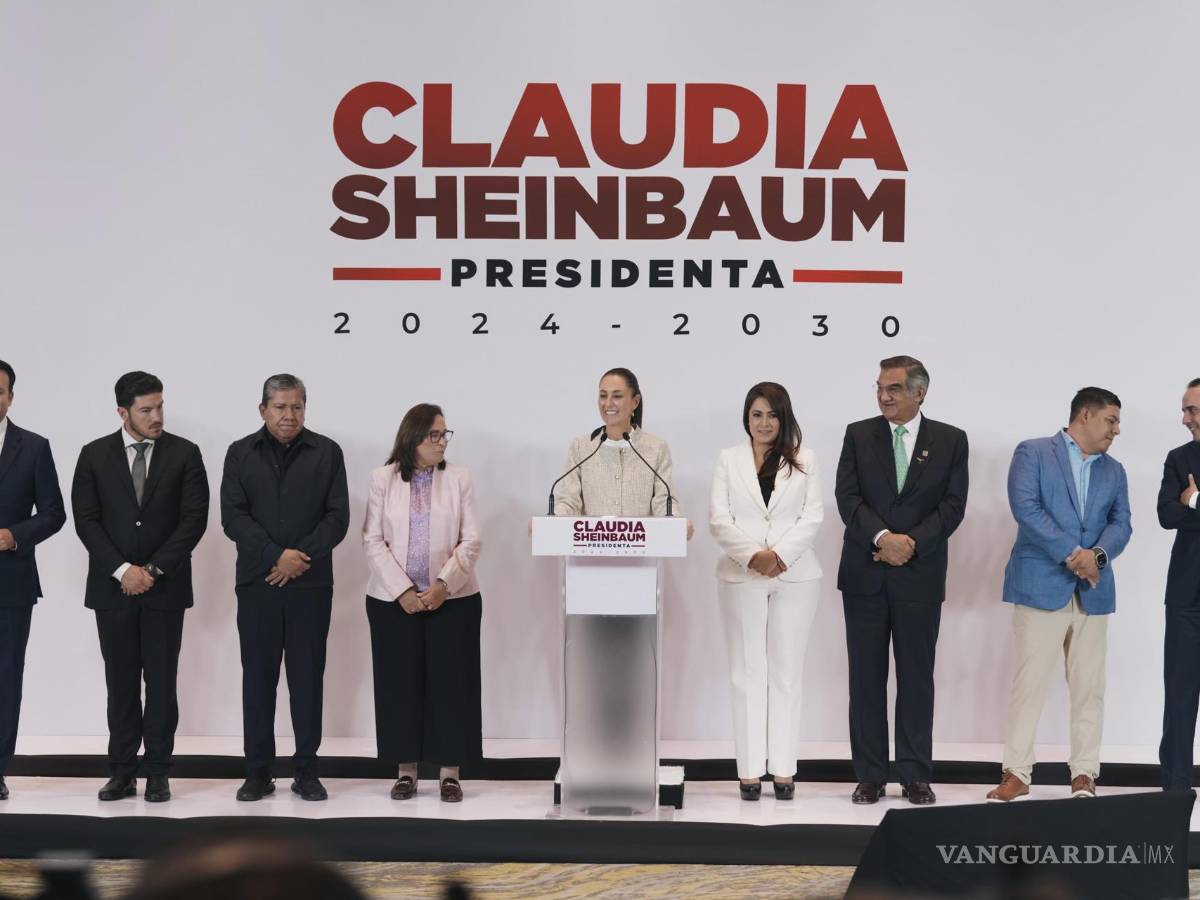 $!La presidenta electa de México, Claudia Sheinbaum, durante su participación en una conferencia de prensa conjunta con gobernadores en la Ciudad de México.