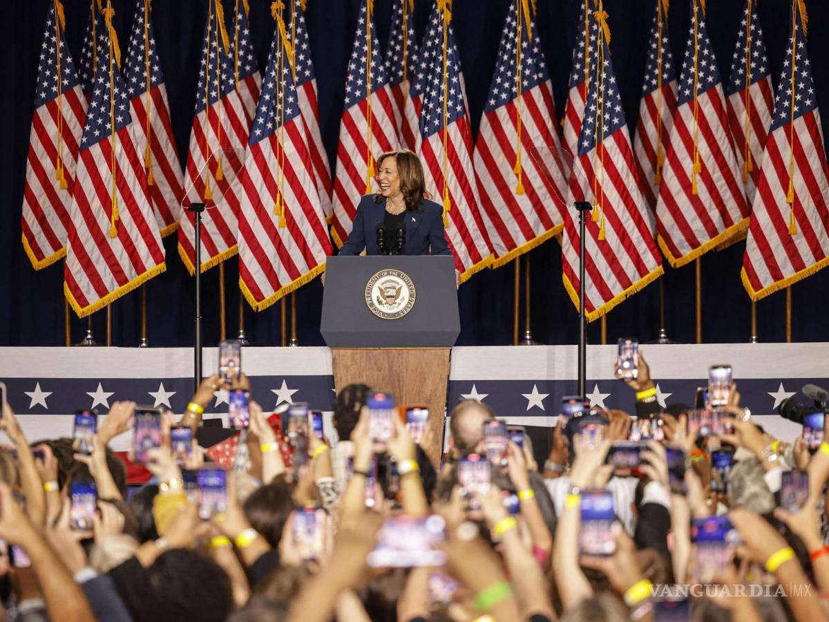 $!La vicepresidenta estadounidense, Kamala Harris, habla en un evento de campaña en West Allis, Wisconsin.