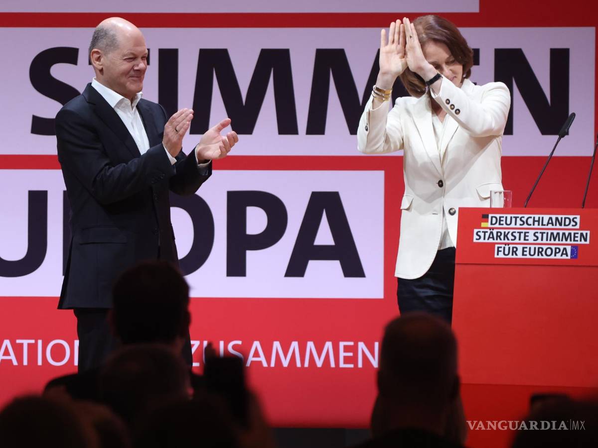 $!El canciller alemán Olaf Scholz (i) y la vicepresidenta del Parlamento Europeo y principal candidata para las elecciones europeas, Katarina Barley (d.) en Berlín.