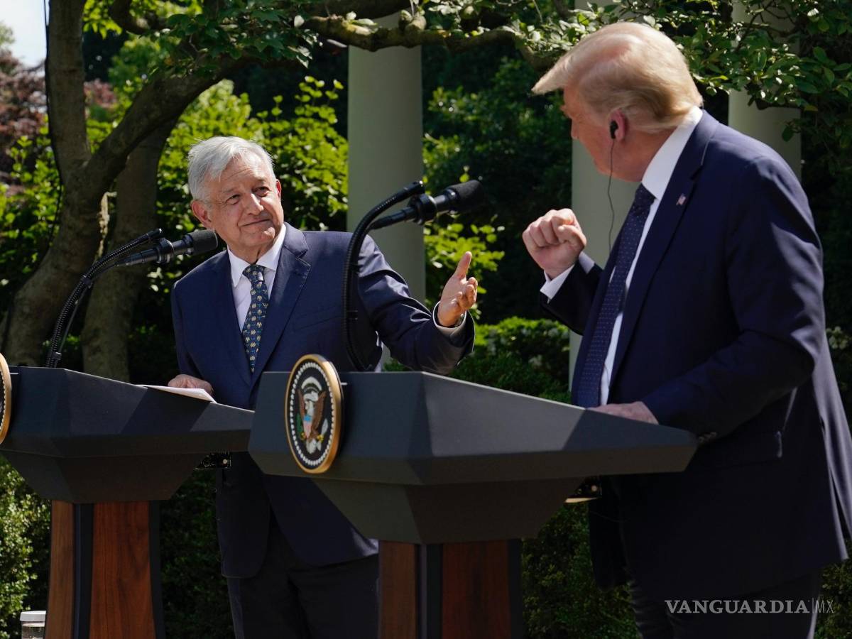 $!El presidente de México, Andrés Manuel López Obrador y el presidente de Estados Unidos, Donald Trump, ofrecen una conferencia de prensa en la Casa Blanca.