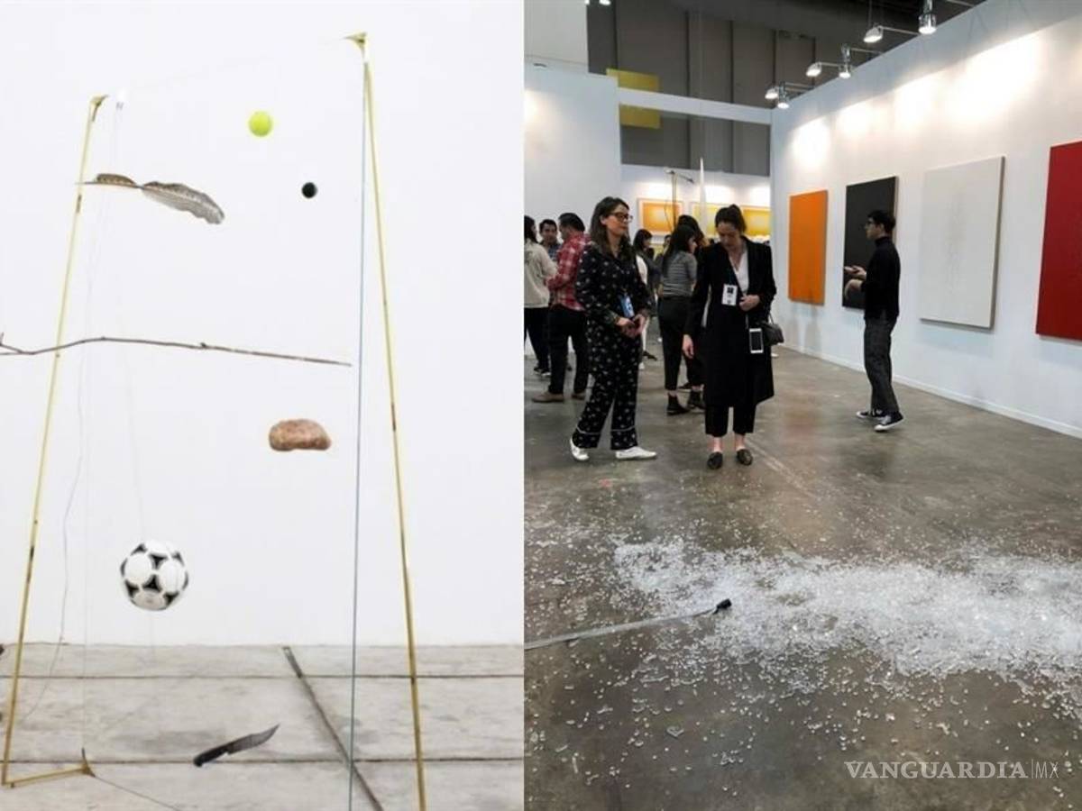 $!Avelina Lesper destruye obra de arte, luego intenta huir y todos creen que es un performance