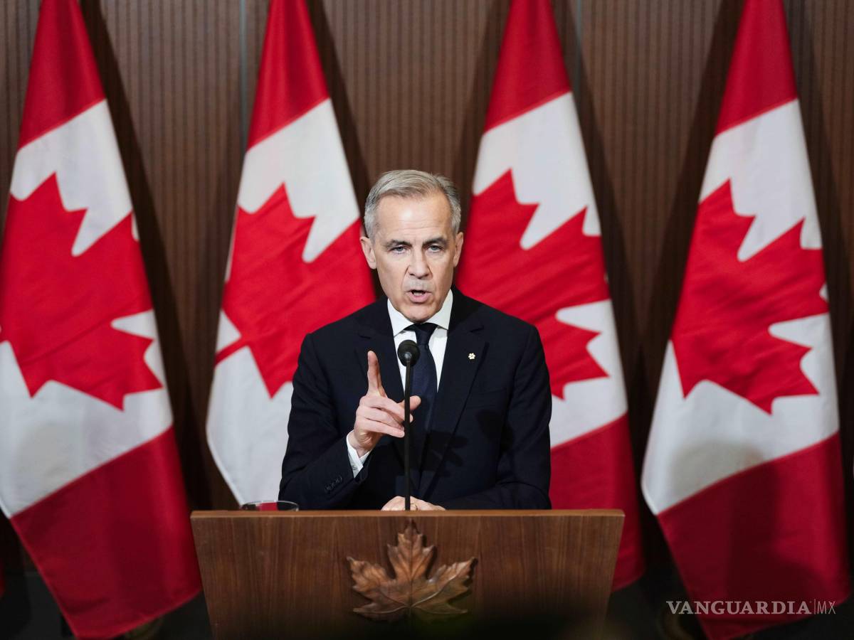 $!El primer ministro canadiense, Mark Carney, habla durante una conferencia de prensa sobre aranceles en Parliament Hill, en Ottawa.