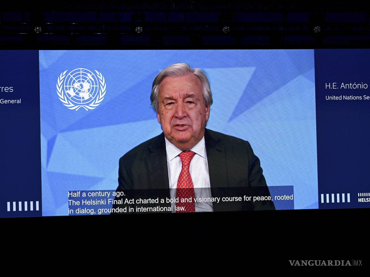 $!António Guterres, dijo en un videomensaje preparado que “el Acta Final de Helsinki trazó un camino audaz y visionario hacia la paz, basado en el diálogo”