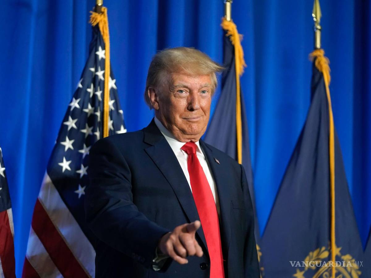 $!El expresidente Donald Trump asiste al Almuerzo Lila de la Federación de Mujeres Republicanas de New Hampshire.