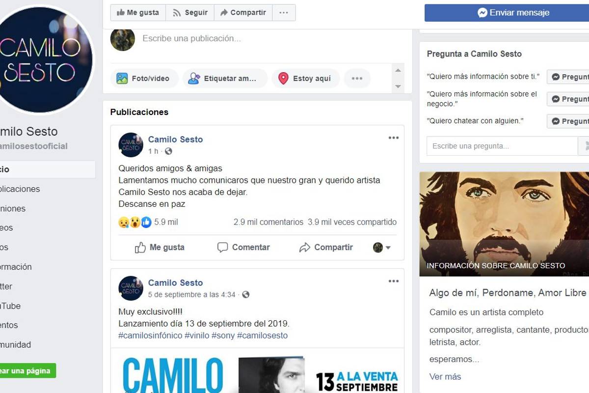 $!Muere otro grande: Camilo Sesto (1946-2019)