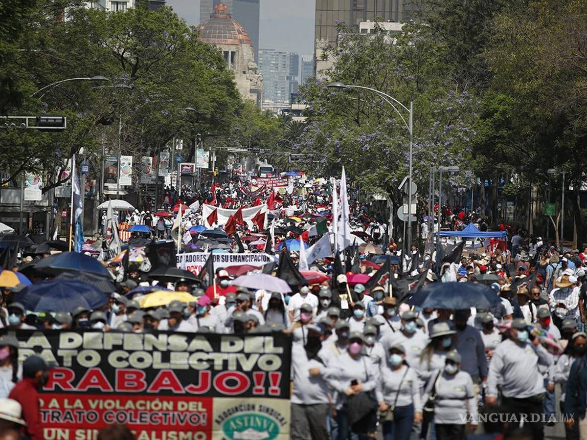 $!Vuelven las marchas en el Día del Trabajo; mejores salarios y condiciones laborales, demandan en los estados