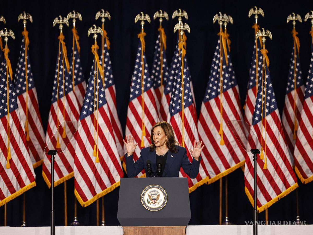 $!West Allis (United States), 23/07/2024.- US Vice President Kamala Harris speaks at a campaign event at West Allis, Wisconsin, USA, USA, 23 July 2024. US President Biden announced on Sunday 21 July 2024 that he would no longer seek re-election and endorsed Vice President Harris to be the Democratic presidential nominee for the US elections in November 2024. (Elecciones) EFE/EPA/JEFFREY PHELPS