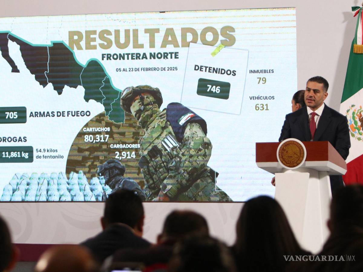 $!Omar García Harfuch, secretario de Seguridad y Protección Ciudadana, informa sobre la detención de 13 mil personas por delitos de alto impacto.