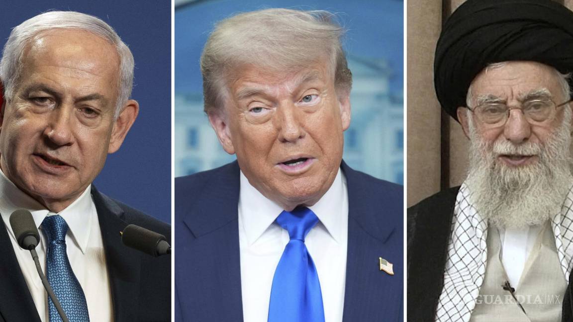 $!El primer ministro israelí, Benjamin Netanyahu, el presidente Donald Trump y el ayatolá Ali Khamenei. Trump anunció el acuerdo de paz entre israel e Irán.