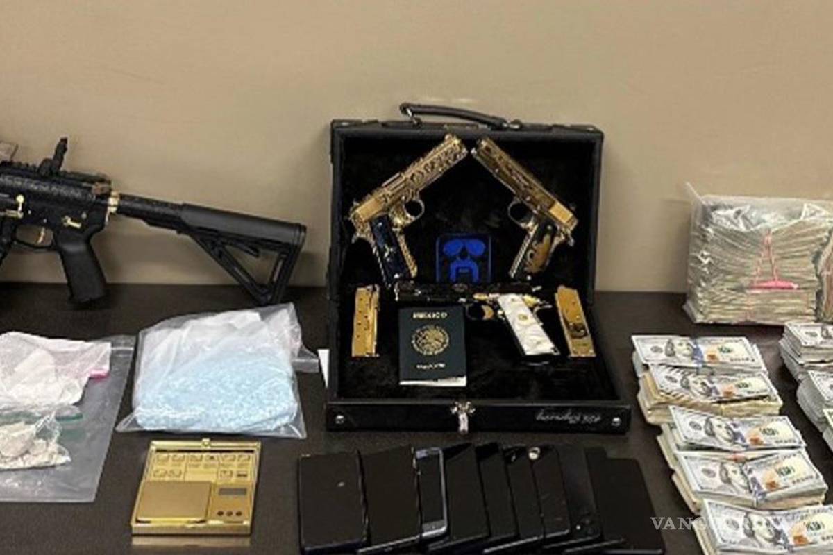 $!Cae integrante del Cártel de Sinaloa con droga y armas bañadas en oro, en Washington