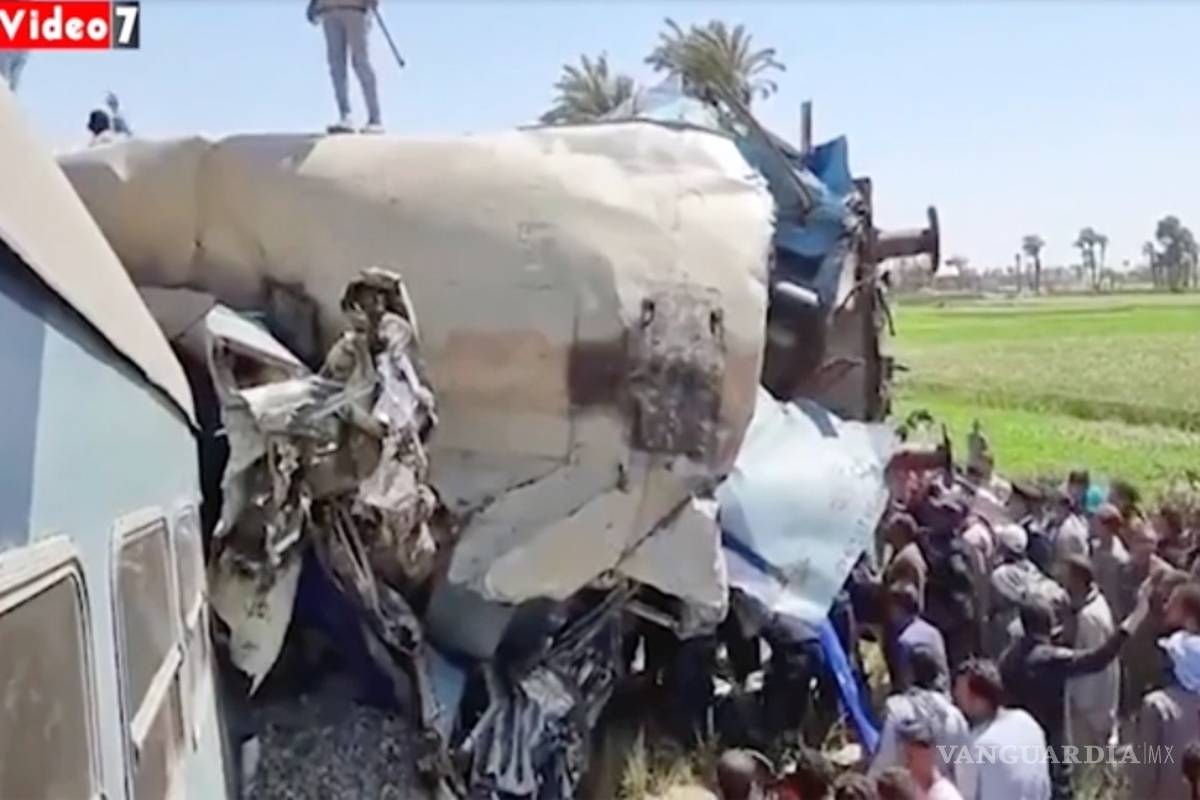 Choque de dos trenes deja al menos 32 muertos y 66 heridos en Egipto