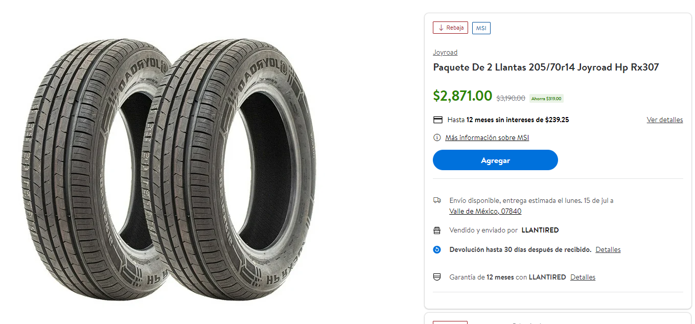$!Michelin, Continental, Goodyear... Estos son los mejores descuentos en neumáticos que ofrece Walmart