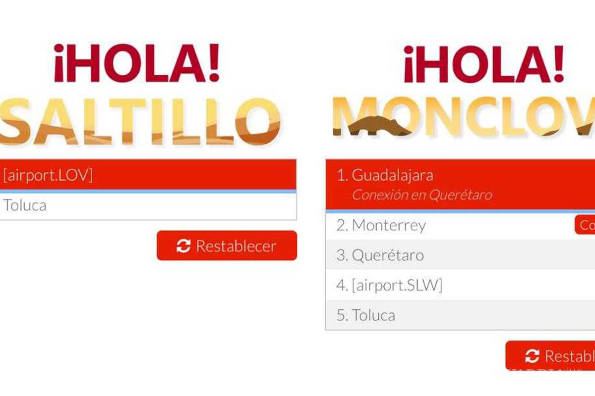 Promociona Transportes Aéreos Regionales vuelos desde Saltillo y Monclova