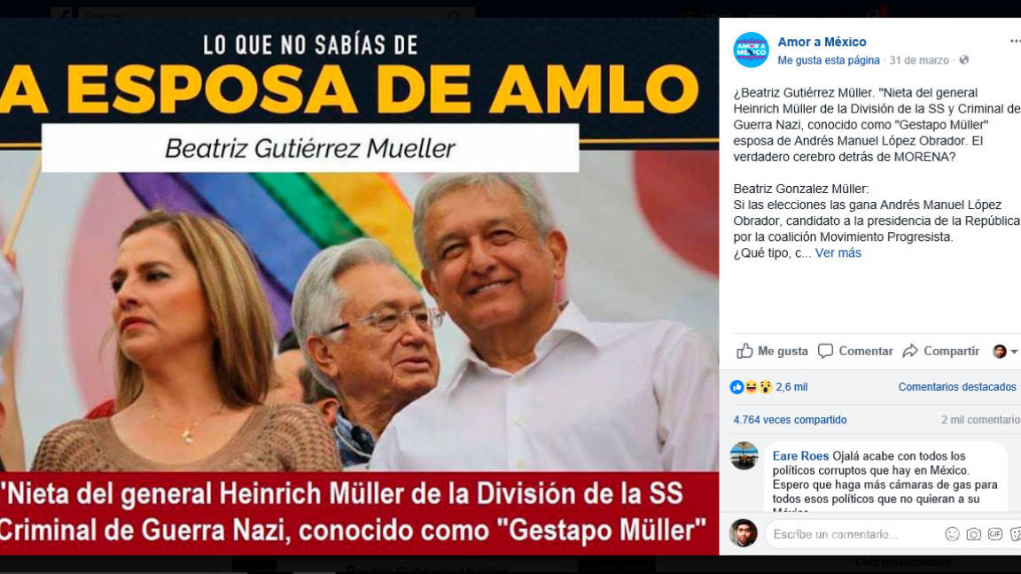 Beatriz Gutiérrez Müller, esposa de López Obrador, no es nieta de un genocida nazi