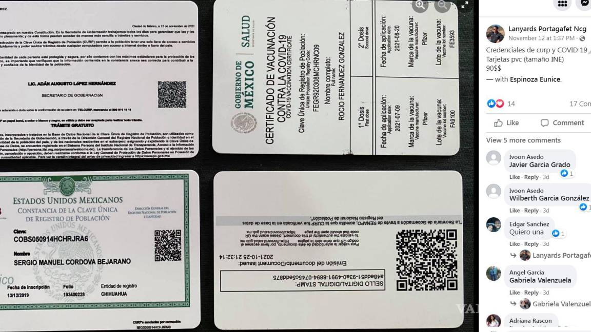 En Saltillo y Monclova ofrecen en tamaño bolsillo certificado de vacunación antiCOVID