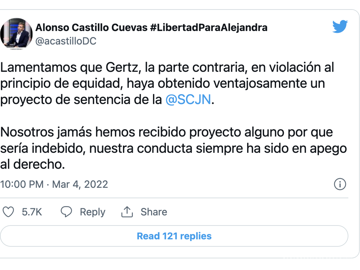 $!Temen por la vida de Alejandra Cuevas, tras filtraciones de Gertz Manero