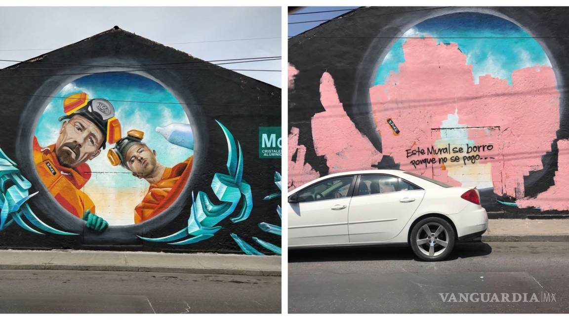 En protesta por falta de pago artistas borran mural de Breaking Bad en Saltillo