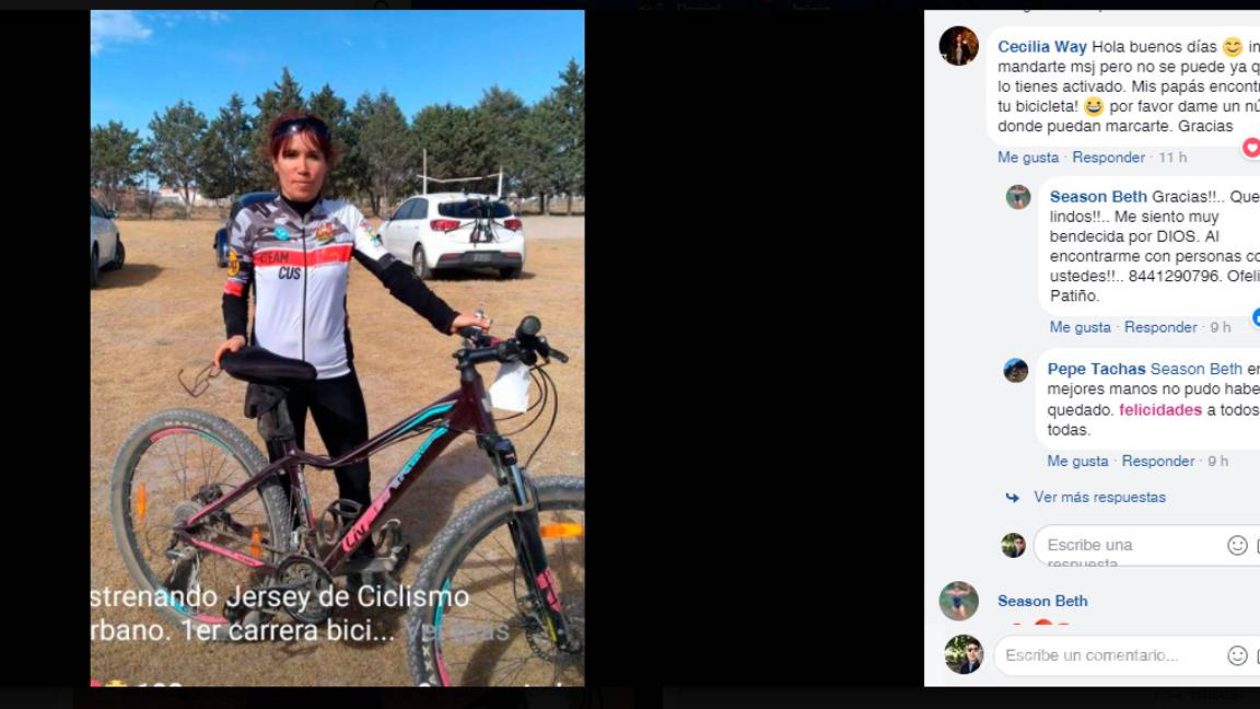$!Atleta Saltillense pierde bicicleta y la recupera dos días después gracias a redes sociales