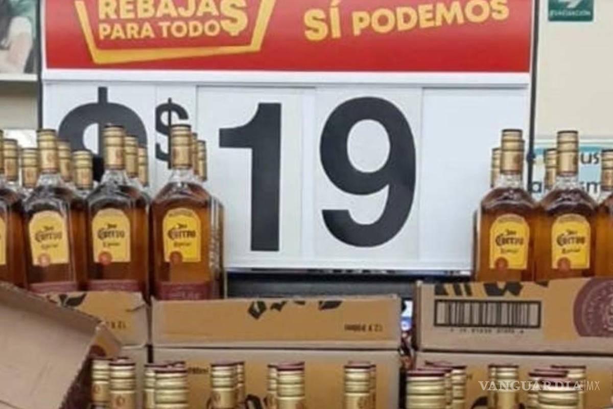 ¡Botellas de tequila en 19 pesos! las etiquetan con error