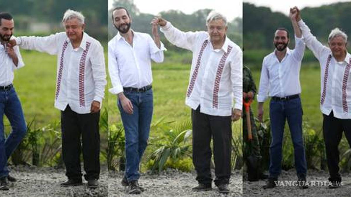 AMLO golpea al presidente de El Salvador... fue por decirle 'cabecita de algodón', bromea Bukele (video)