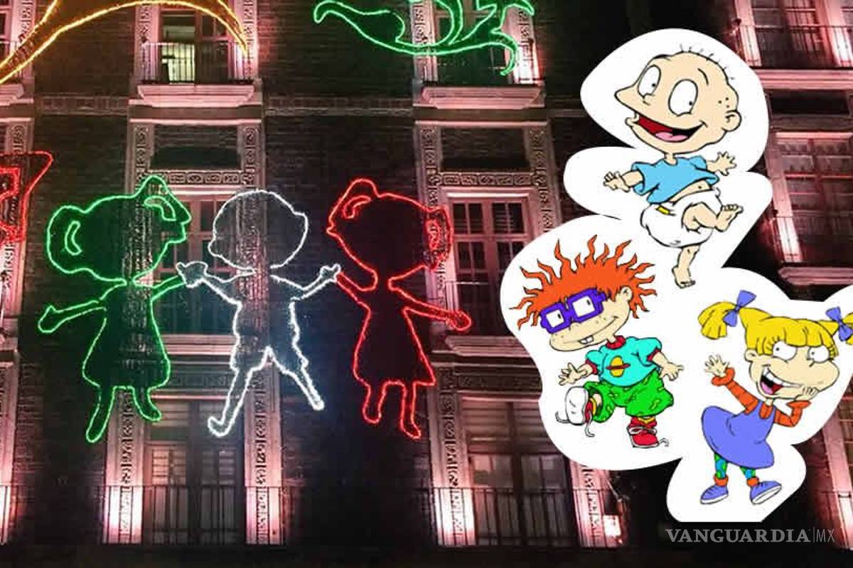 ¡Vivan 'Los Rugrats' que nos dieron patria!... usuarios de redes se burlan de adornos en el Zócalo de la CDMX