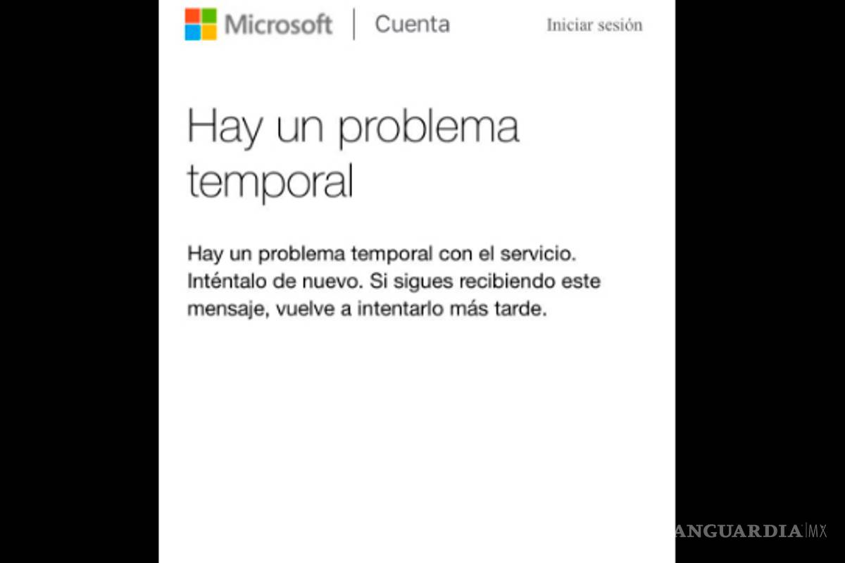 Usuarios reportan caída de Hotmail